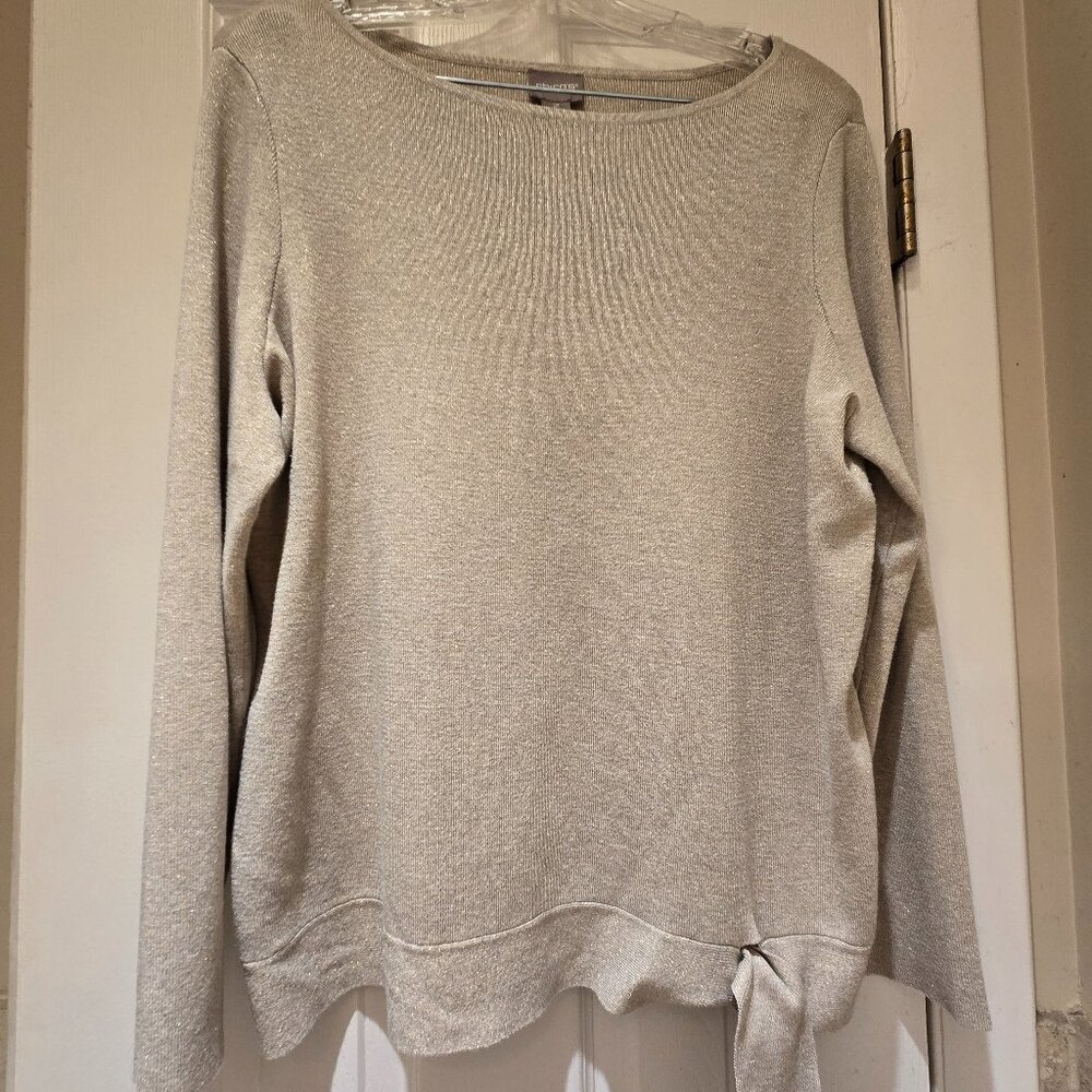 Chico's gold metallic sweater Size 2 (L) FREE SHIPPING